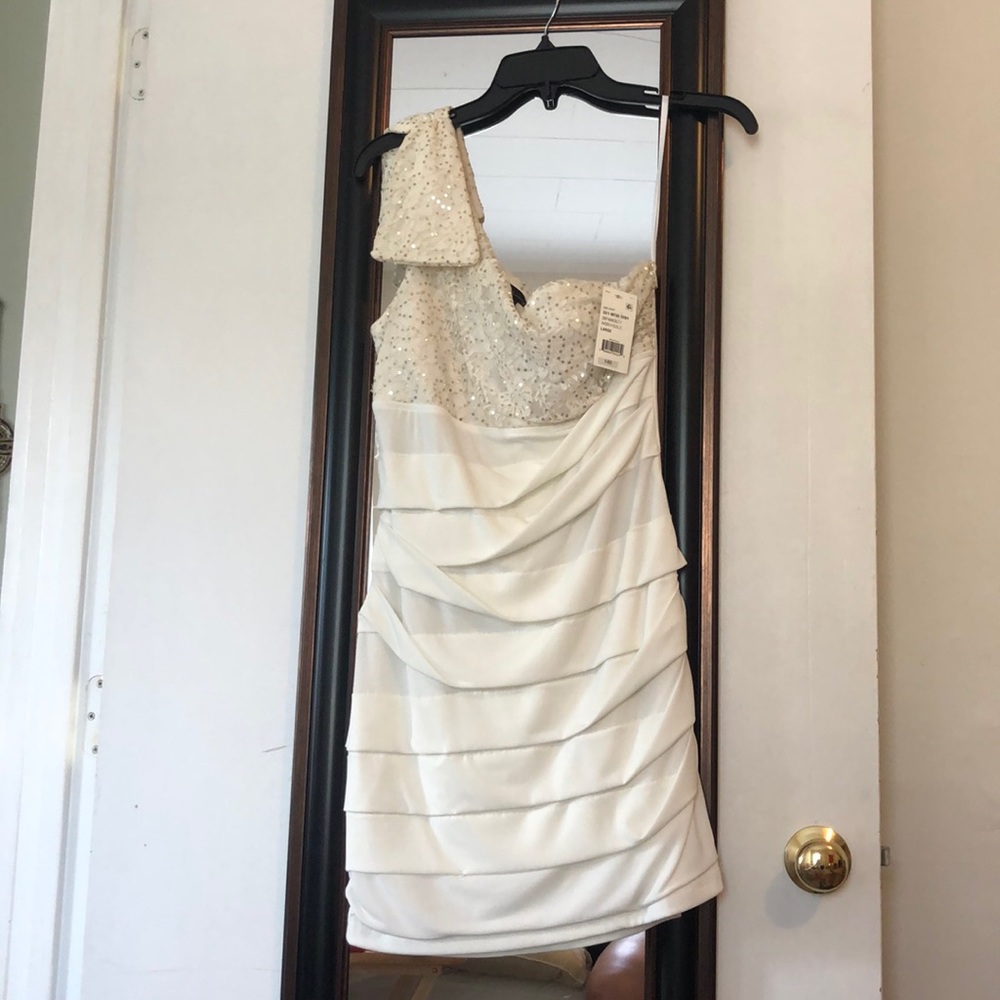 White Lace Mini Bodycon Dress Medium
